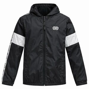 Ecko Unltd Boys Gray Hooded Windbreaker Size 10